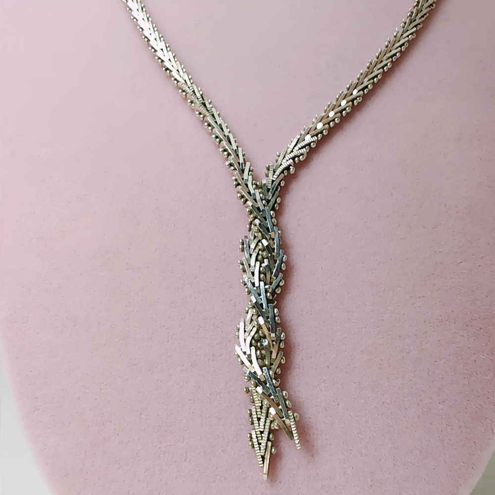 Vintage MEXICO Sterling Silver Braided Riccio Necklace 17" - Picture 14 of 14